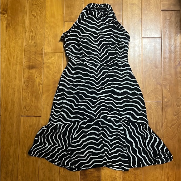 Who What Wear Dresses & Skirts - Who What Wear Black & White Halter Midi Dress Size S Whimsigoth Grunge 90’s